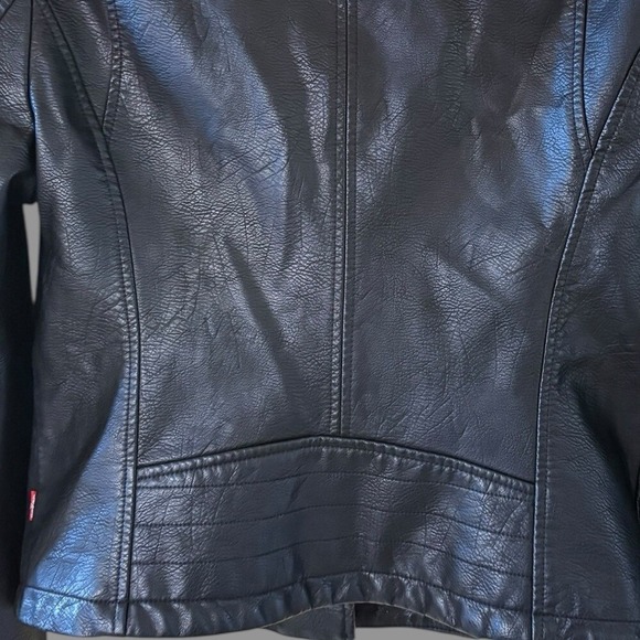 LEVIS STRAUSS -  Faux Leather Biker Jacket -‎ Black - Women's Sz M - Picture 8 of 13